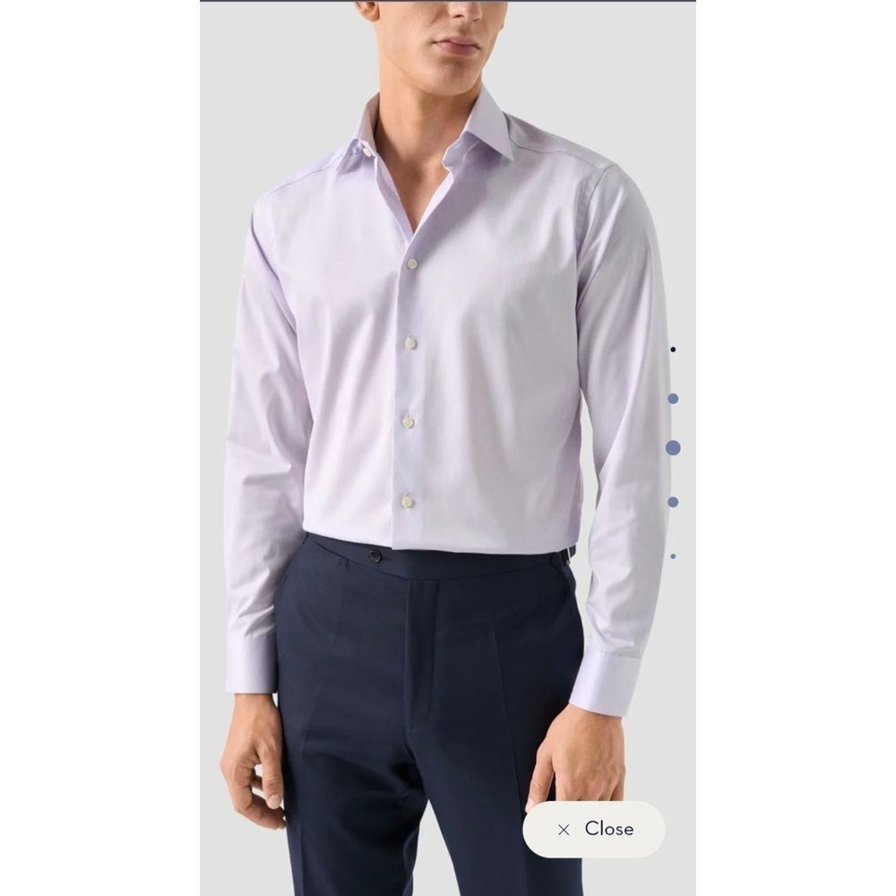 Men's Eton Lavender Contemporary Dress Shirt Neck‎ 16